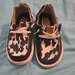 Hey Dude Black and White Moccasins Slip-On Comfort